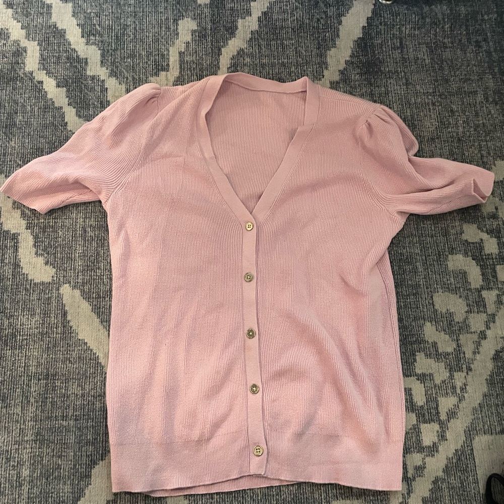 Pink Button-Up Cardigan